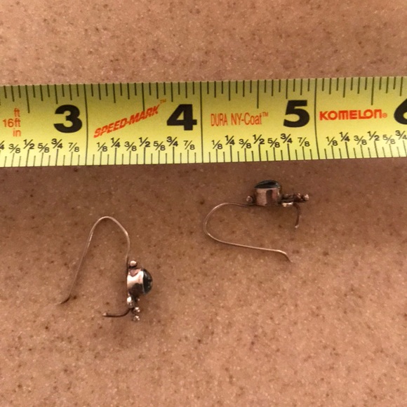 Sterling silver with light blue gem earrings - Picture 3 of 3